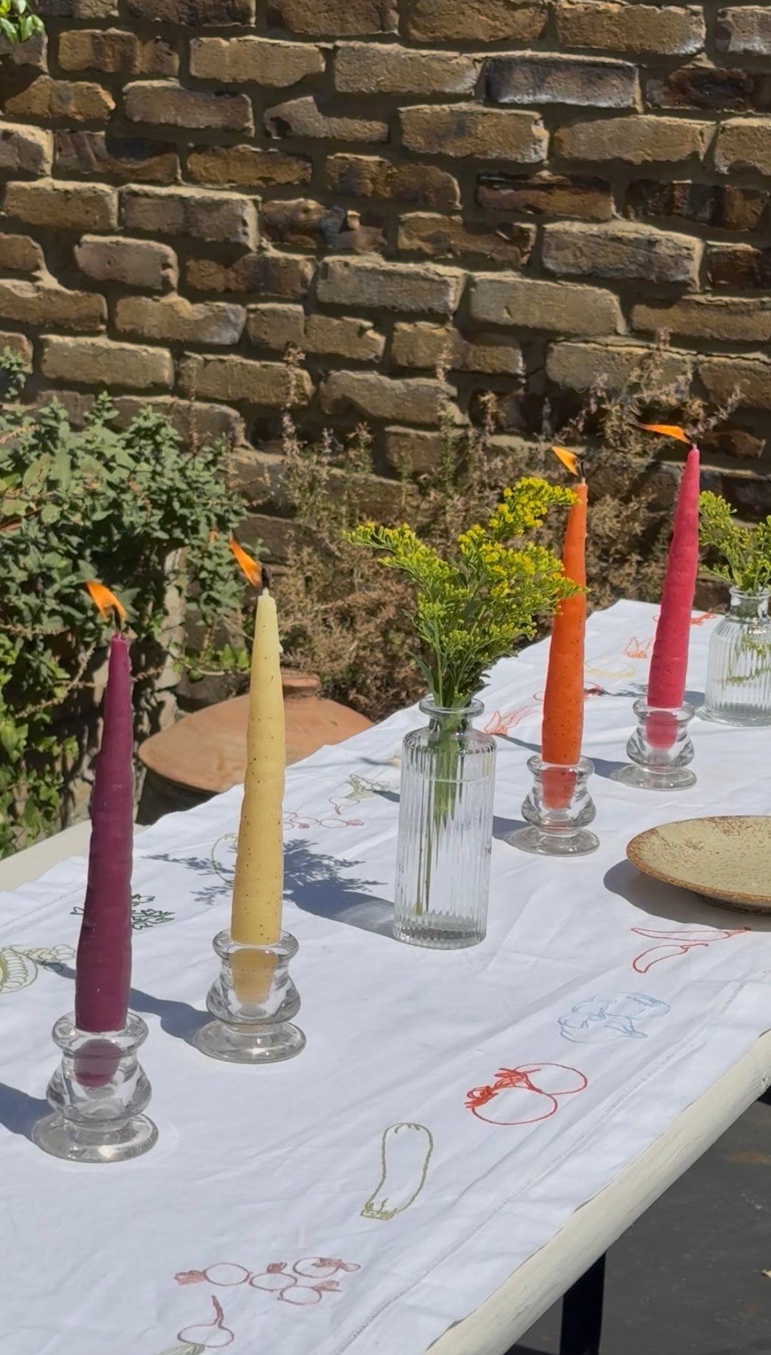 Allotment Embroidered Table Runner