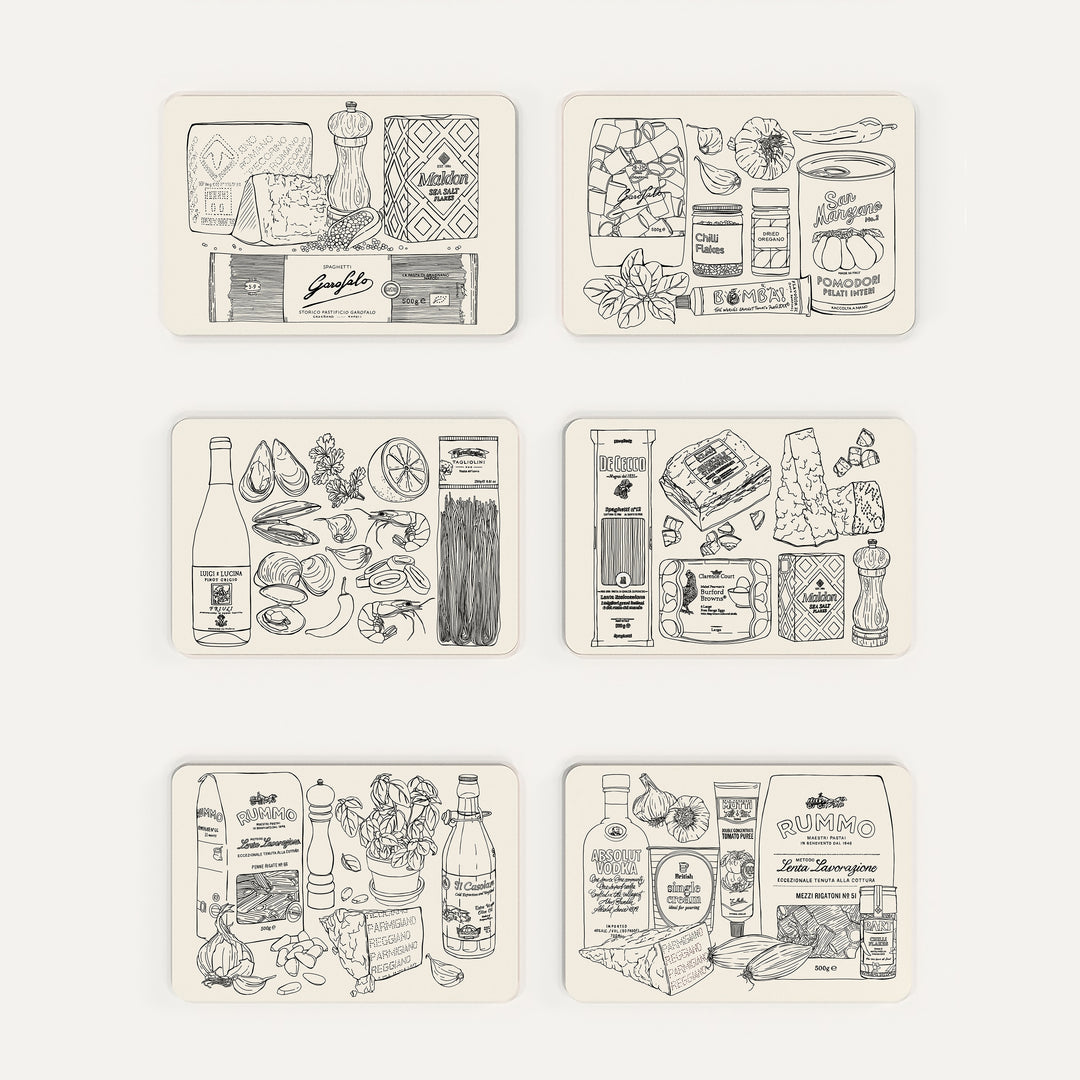 Pasta Placemats - Set of Six