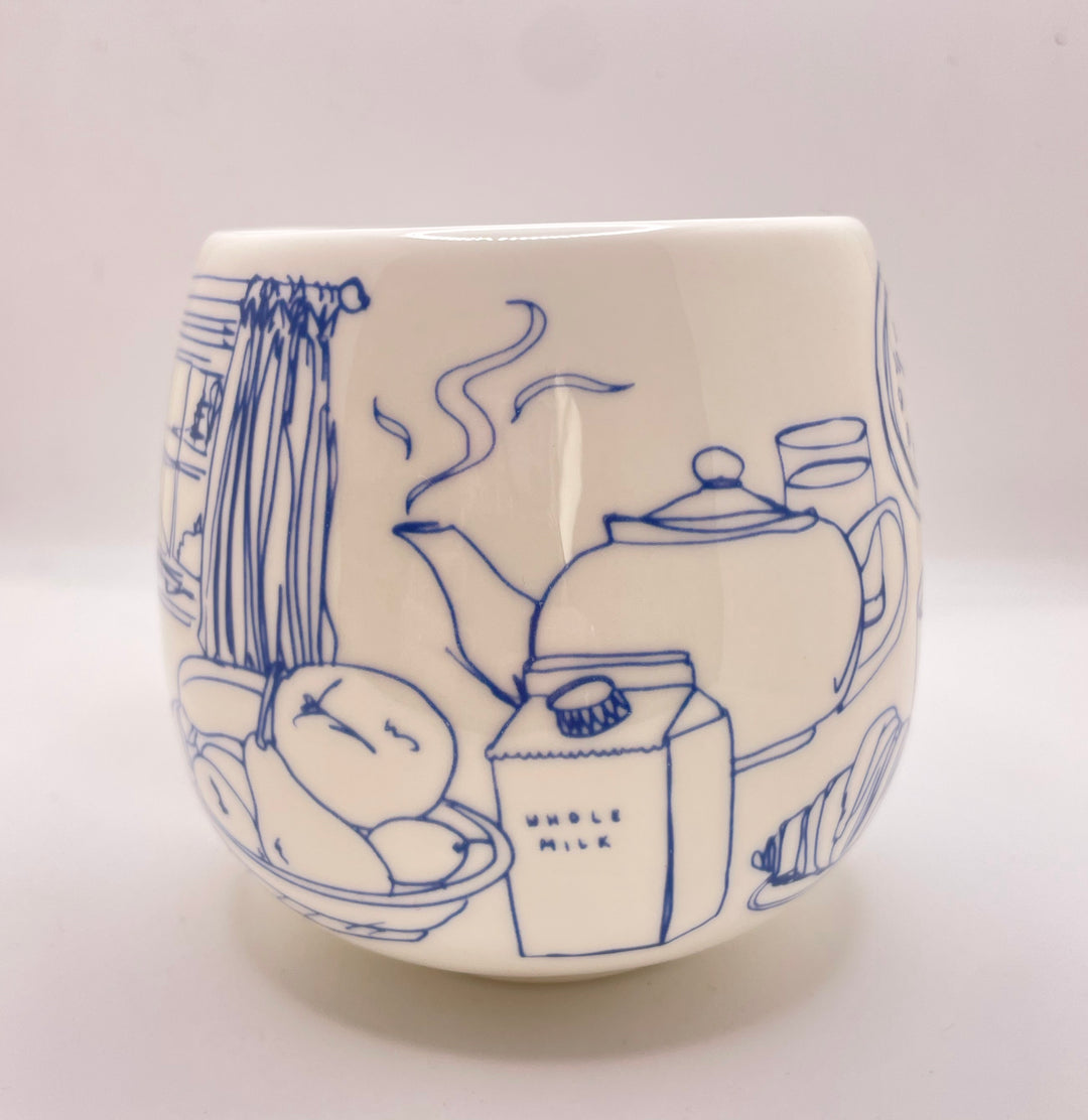 Bone China Breakfast Mug (Blue)