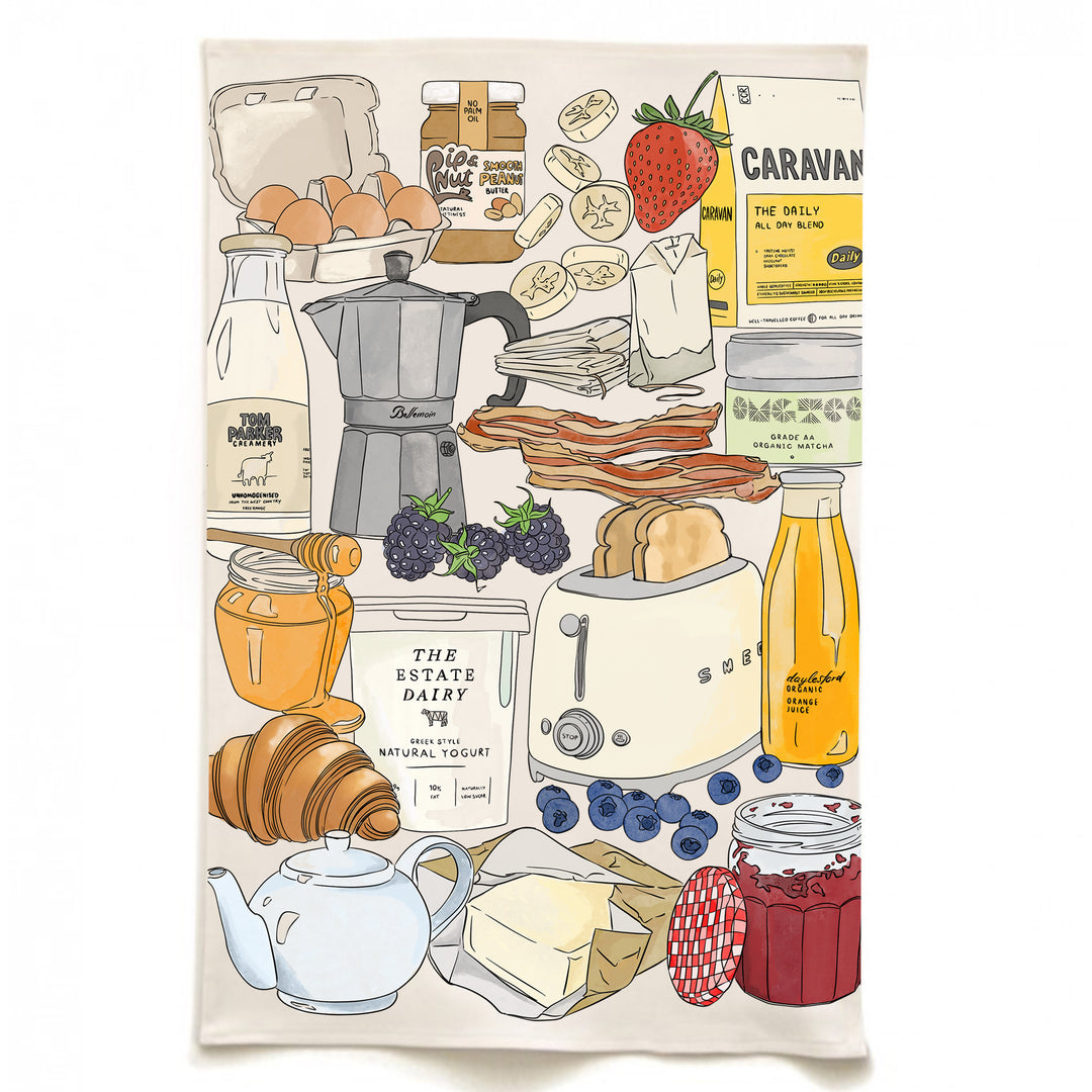 Breakfast Tea Towel Pack of Two
