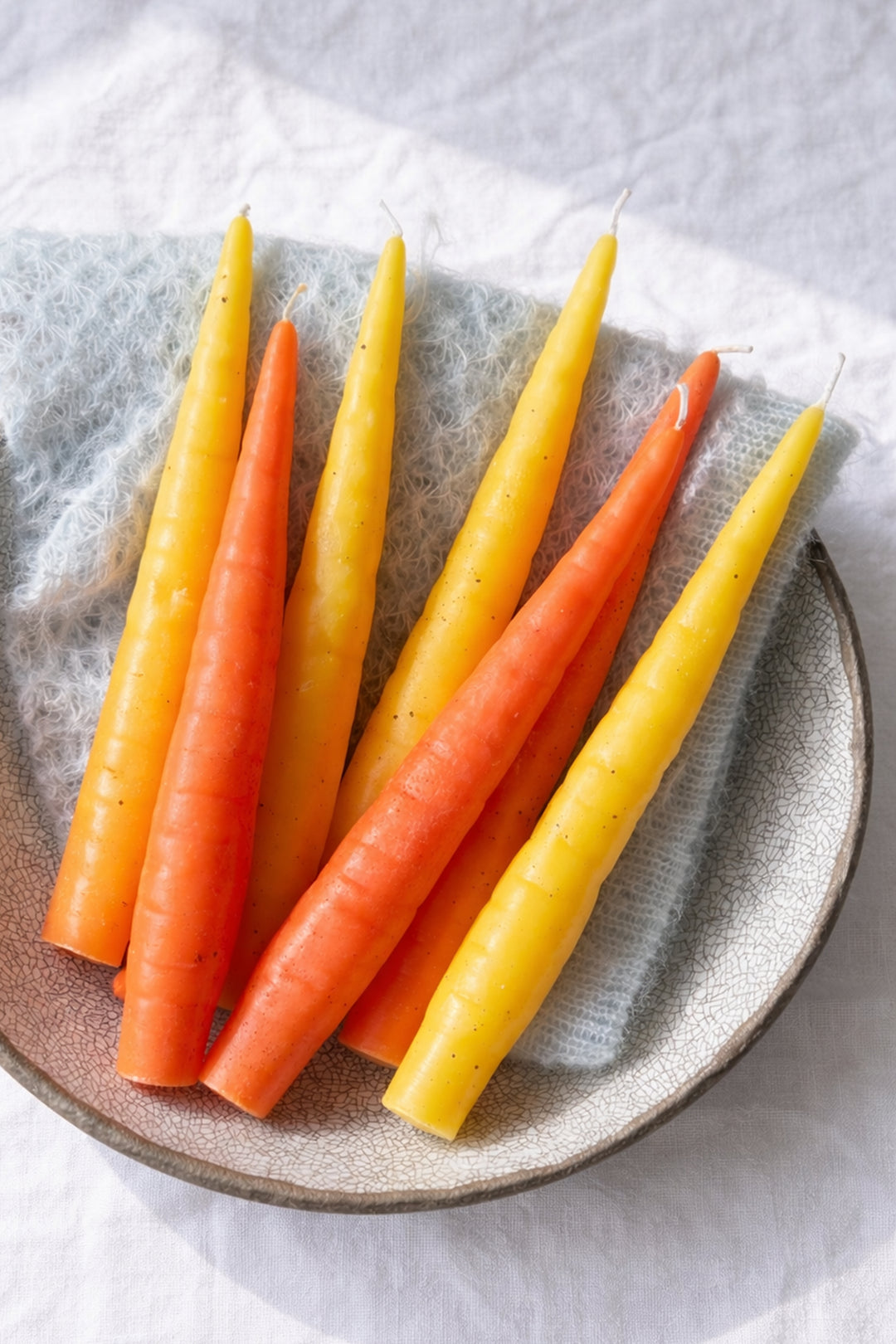 Yellow and Orange Carrot Candle Sticks (Pack of four)